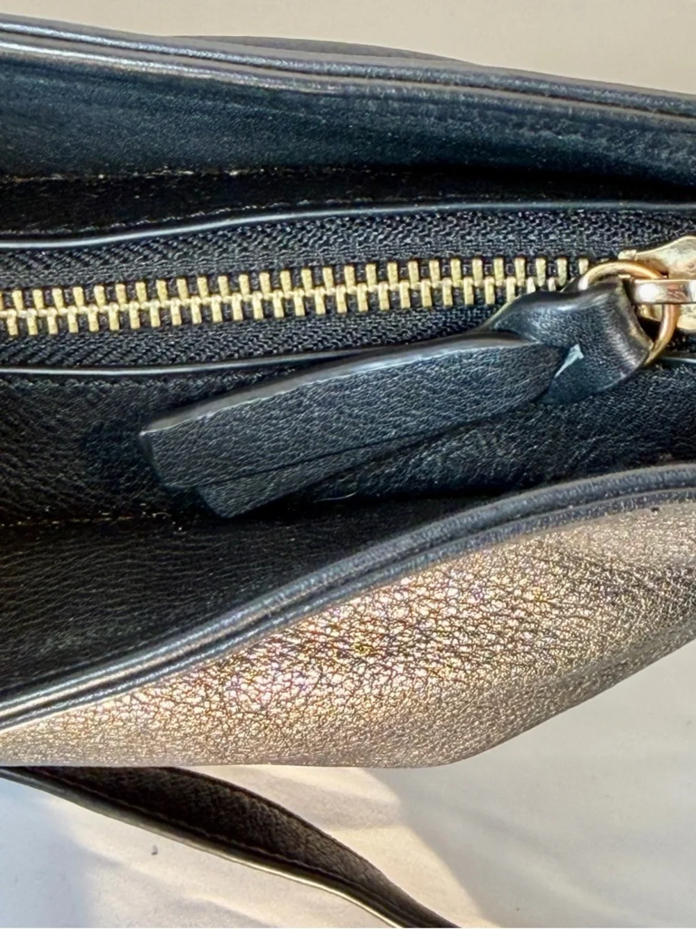 Monserat De Luca Half Moon Black Leather Crossbody Bag